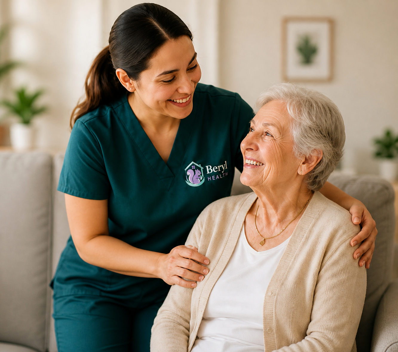 Beryl Health caregiver with senior client